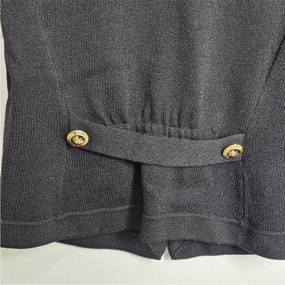 St. John Black Knit Cardigan with Gold Accents - Picture 10 of 11